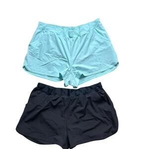 2 Lands End Swim Shorts Plus Size 26W Black & Blue Lined Stretch Pockets